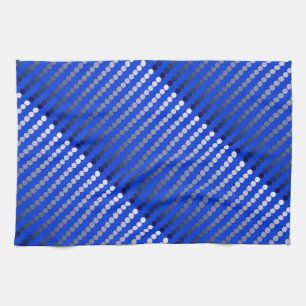 Linge De Cuisine Points de satin - bleu de cobalt et étain