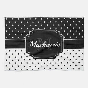 Linge De Cuisine Points noirs et blancs