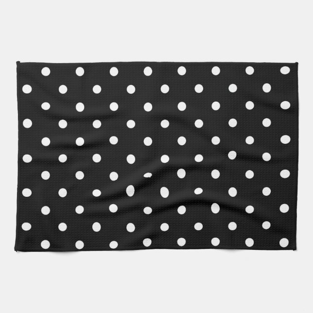 Linge De Cuisine Points noirs et blancs (Horizontal)