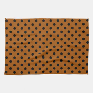 Linge De Cuisine Points noirs et marron
