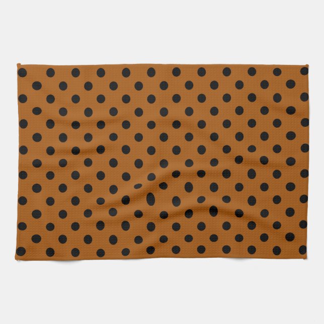 Linge De Cuisine Points noirs et marron (Horizontal)