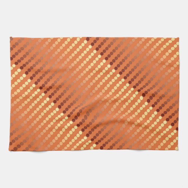 Linge De Cuisine Points satinés - rouille et or (Horizontal)