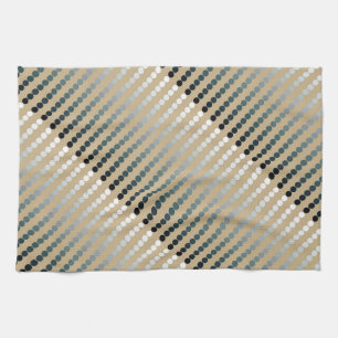 Linge De Cuisine Points satinés - taupe et gris étain