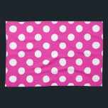 Linge De Cuisine Pois blancs sur fuchsia<br><div class="desc">Pois blancs sur fuchsia</div>