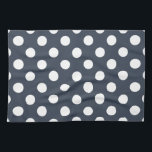 Linge De Cuisine Pois blancs sur gris bleu<br><div class="desc">Pois blancs sur gris bleu</div>