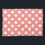 Linge De Cuisine Pois blancs sur la pêche<br><div class="desc">Pois blancs sur la pêche</div>