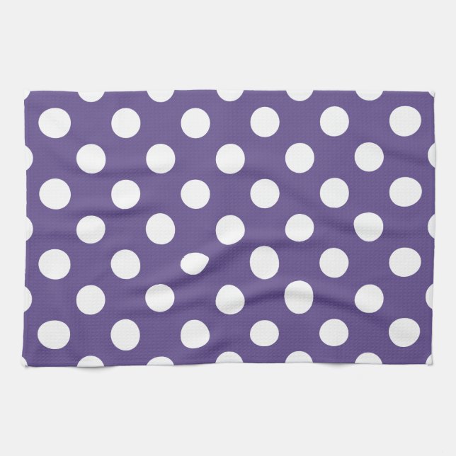 Linge De Cuisine Pois blancs sur ultra violet (Horizontal)