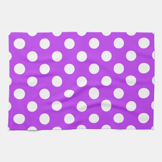 Linge De Cuisine Pois blancs sur violet clair (Horizontal)