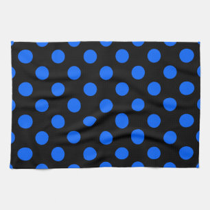 Linge De Cuisine Pois bleu et noir