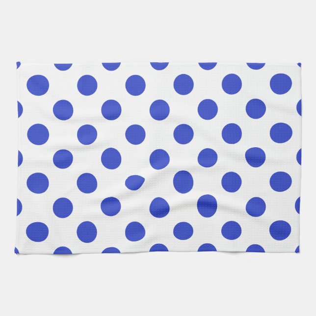 Linge De Cuisine Pois bleu royal (Horizontal)