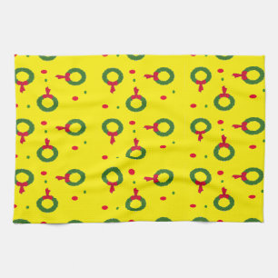 Linge De Cuisine pois de la couronne de Noël