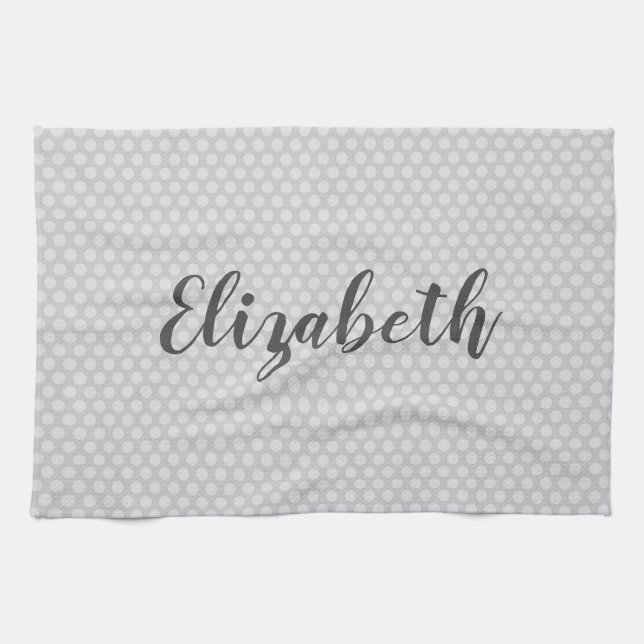 Linge De Cuisine Pois gris tendance (Horizontal)