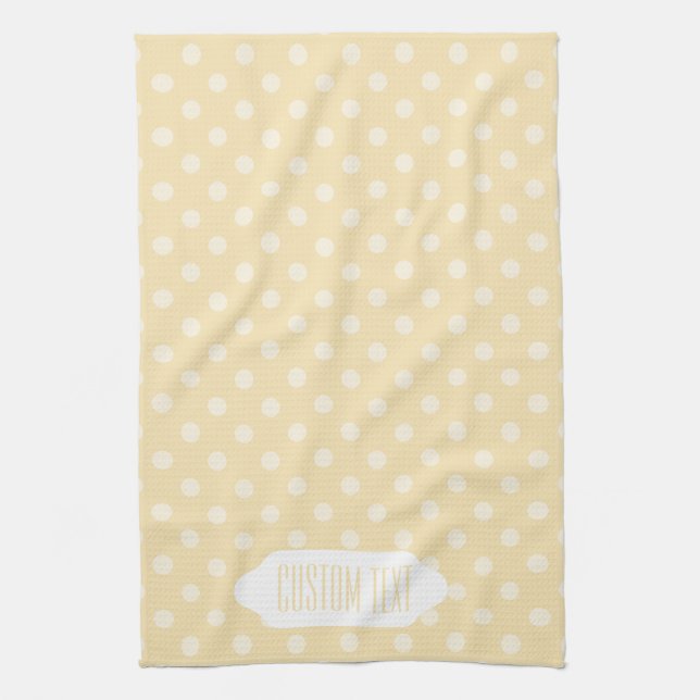 Linge De Cuisine Pois jaune mousseline citron (Vertical)