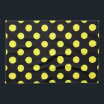 Linge De Cuisine Pois jaunes sur fond noir<br><div class="desc">Pois jaunes sur fond noir</div>