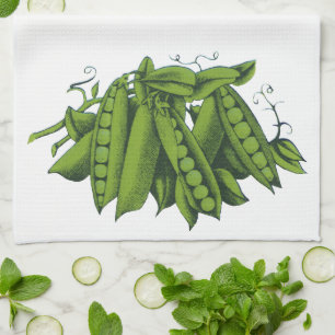 Linge De Cuisine Pois mange-tout vintage, légumes sains et alimenta