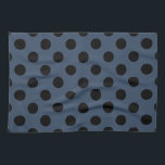 Linge De Cuisine Pois noirs sur gris-bleu<br><div class="desc">Pois noirs sur gris-bleu</div>