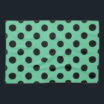 Linge De Cuisine Pois noirs sur vert menthe<br><div class="desc">Pois noirs sur vert menthe</div>