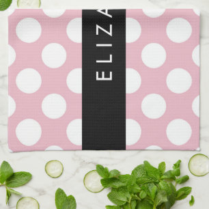 Linge De Cuisine Pois roses, Motif Pointe Polka, Votre Nom