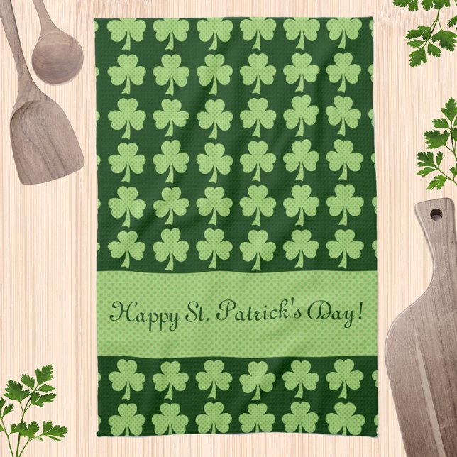 Linge De Cuisine Pois shamrock St. Patrick's Day Personnalisez (Créateur téléchargé)
