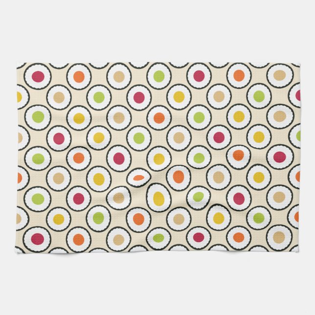 Linge De Cuisine Pois Sushi Maki (Horizontal)