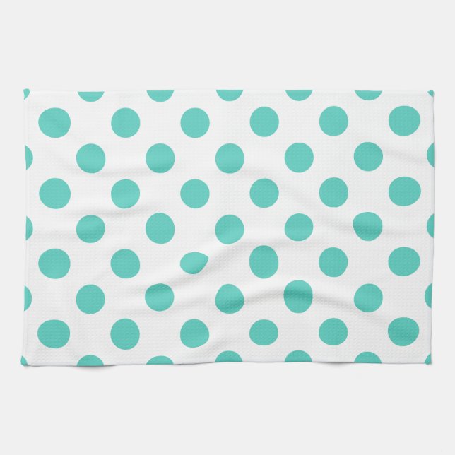 Linge De Cuisine Pois turquoise (Horizontal)