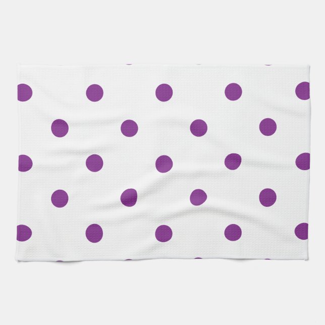 Linge De Cuisine Pois violets sur Arrière - plan blanc (Horizontal)
