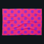 Linge De Cuisine Pois violets sur cerise<br><div class="desc">Pois violets sur cerise</div>