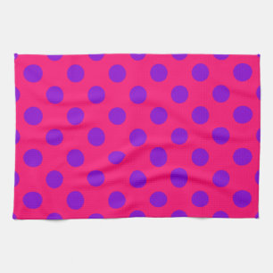 Linge De Cuisine Pois violets sur cerise