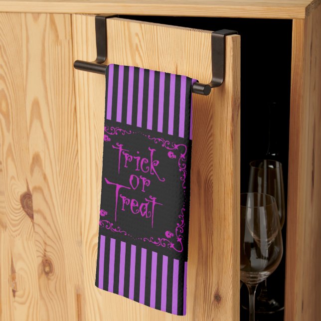 Linge De Cuisine Poison Purple Trick ou traitement (Pliage en tiers)