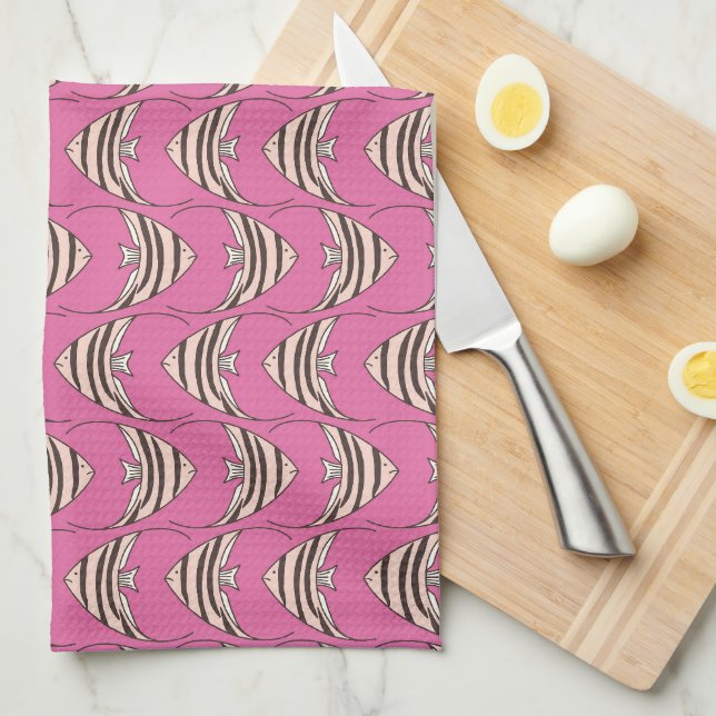 Linge De Cuisine Poisson ange rose (Quart Plié)