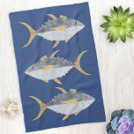 Linge De Cuisine Poisson de thon<br><div class="desc">Un poisson de thon amusant avec un sourire enjoué, parfait pour votre bateau ou maison de plage. Art original de Nic Squirrell.</div>
