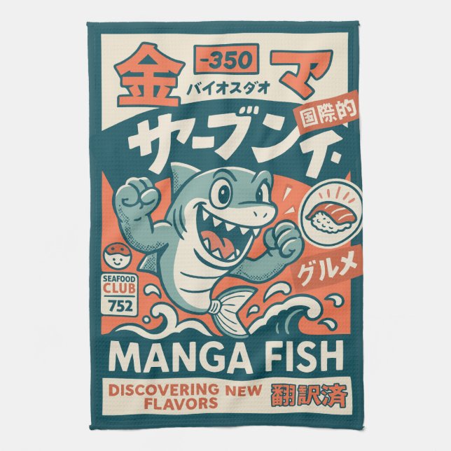 Linge De Cuisine Poisson Manga (Vertical)