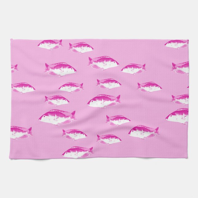 Linge De Cuisine Poisson rose (Horizontal)