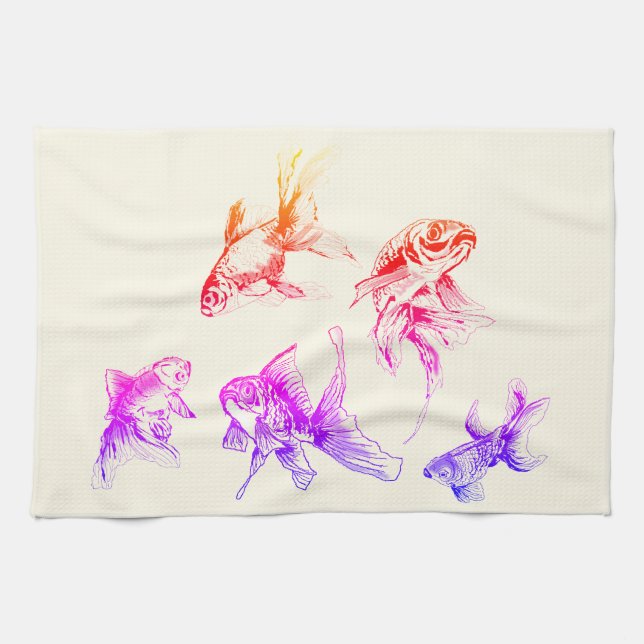 Linge De Cuisine Poisson rouge - (Horizontal)