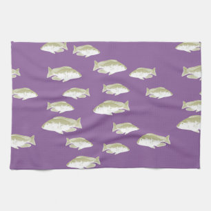 Linge De Cuisine Poisson sur violet