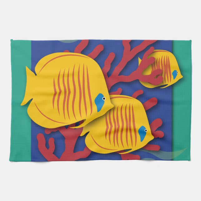 Linge De Cuisine Poisson tropical (Horizontal)