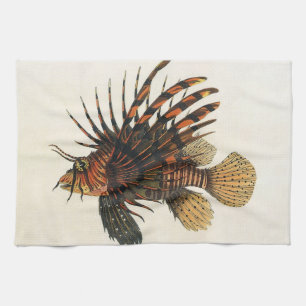 Linge De Cuisine Poisson vintage de Lion, Marine Océan Vie Animal
