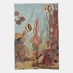 Linge De Cuisine Poissons-anges en corail, poissons tropicaux Vinta