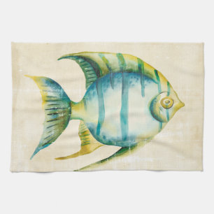 Linge De Cuisine Poissons bleus et jaunes d'aquarium