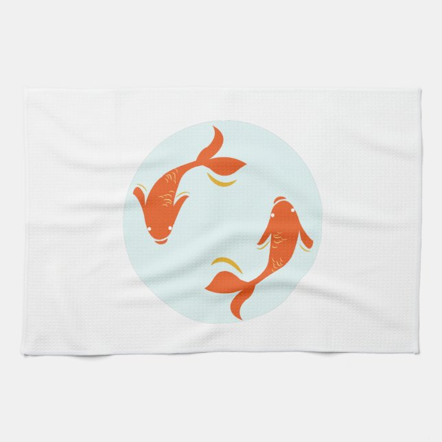 Linge De Cuisine Poissons de Koi (Horizontal)