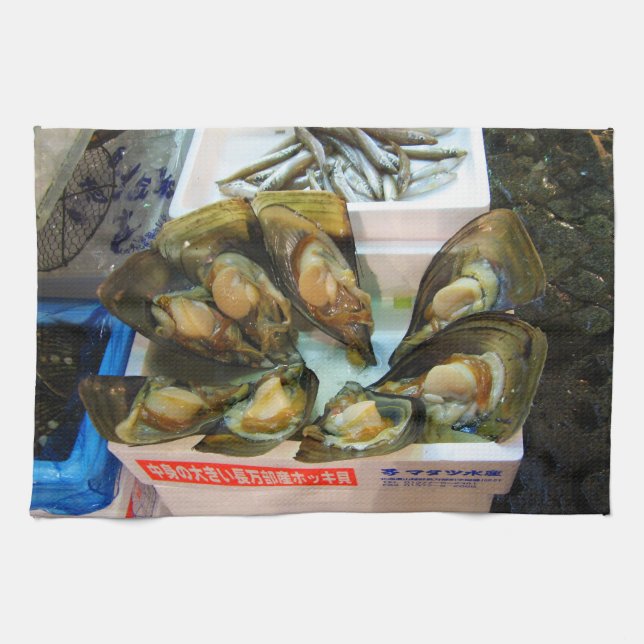 Linge De Cuisine Poissons de moules géantes Tsukiji, Tokyo, Japon (Horizontal)