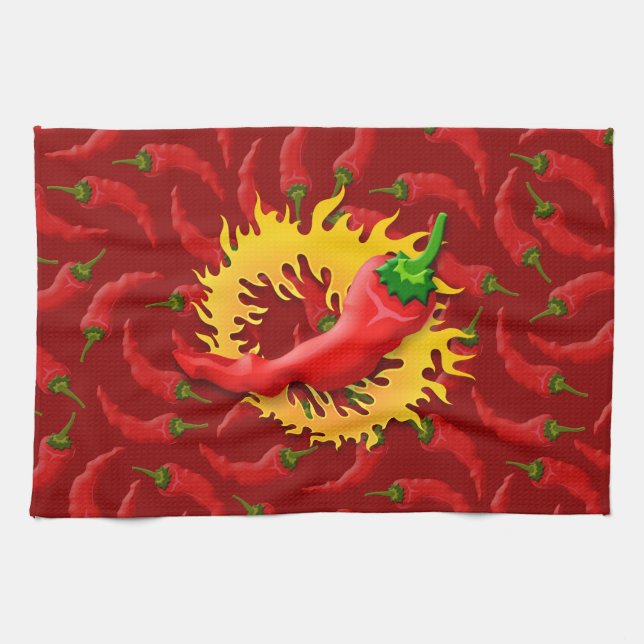 Linge De Cuisine Poivre avec flamme (Horizontal)