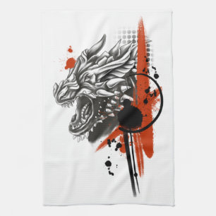 Linge De Cuisine Polka Dragon Face Trash