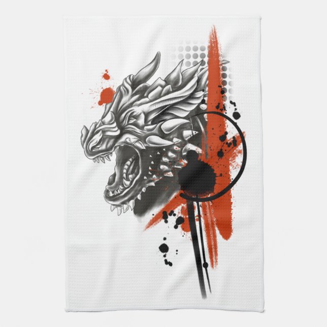 Linge De Cuisine Polka Dragon Face Trash (Vertical)