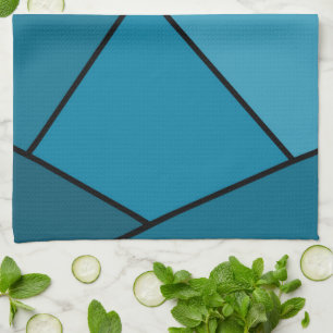 Linge De Cuisine Polygones sarcelles abstraits