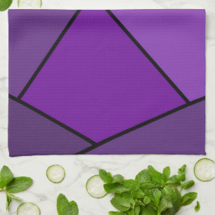 Linge De Cuisine Polygones violets abstraits