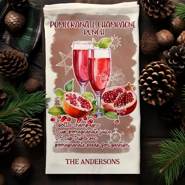 Linge De Cuisine Pomegranate Punch Cocktail de Noël Recette (Créateur téléchargé)