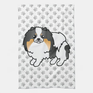Linge De Cuisine Pomeranian Tricolore Blanc Chien de Dessin Animé M
