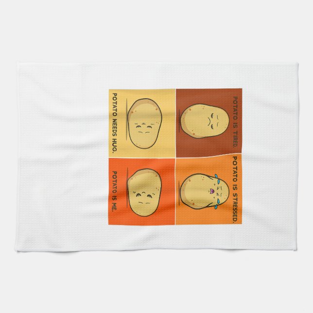 Linge De Cuisine Pomme de terre Spud Racine Légumes Tater Vegan Lov (Horizontal)