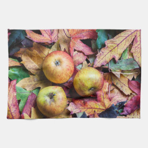 Linge De Cuisine Pommes et feuilles d'automne